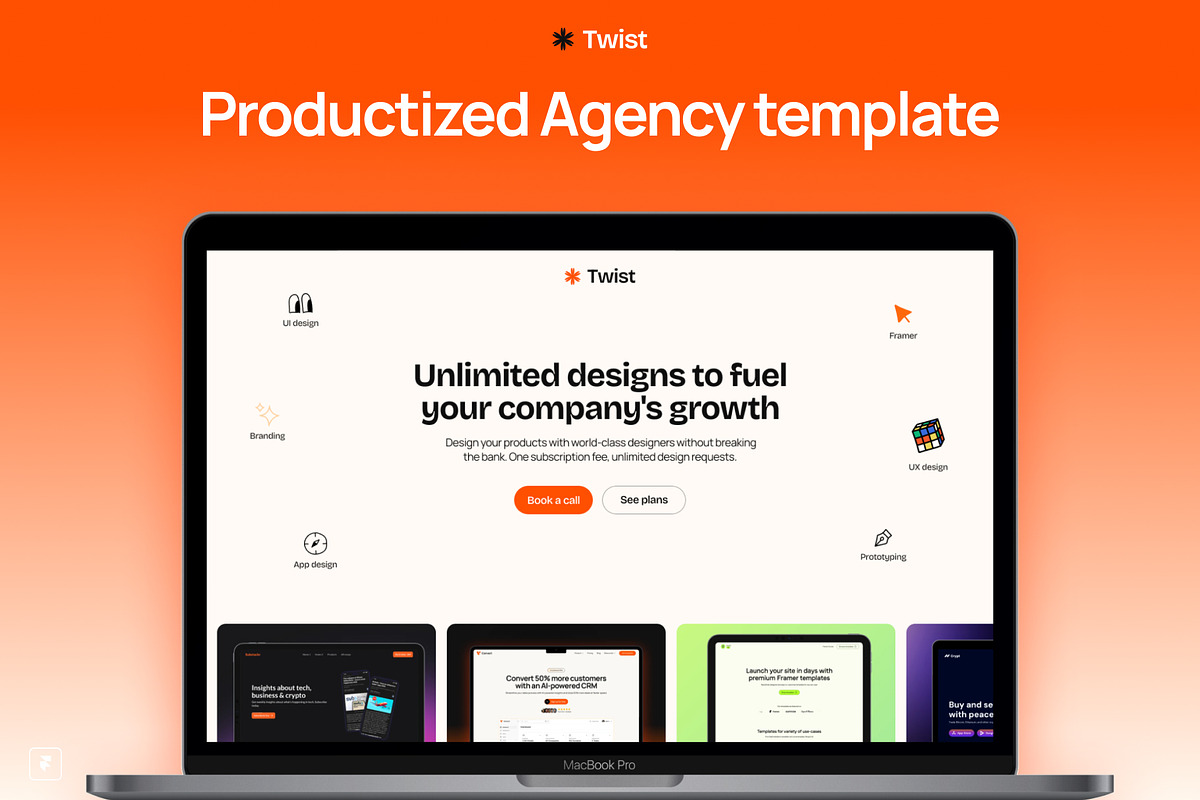 Twist - Framer Agency template, a Landing Page Template by firdavsabdu (Photo 1 of 5)