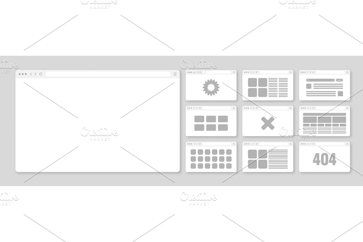 Web browser window, pages layout, a Technology Illustration by 32pixels