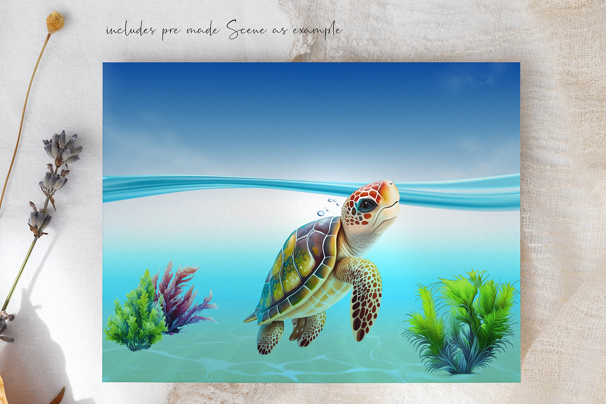 Colorful Watercolor Sea Turtles, an Illustration by Dazzling Art Boutique (Photo 7 of 9)