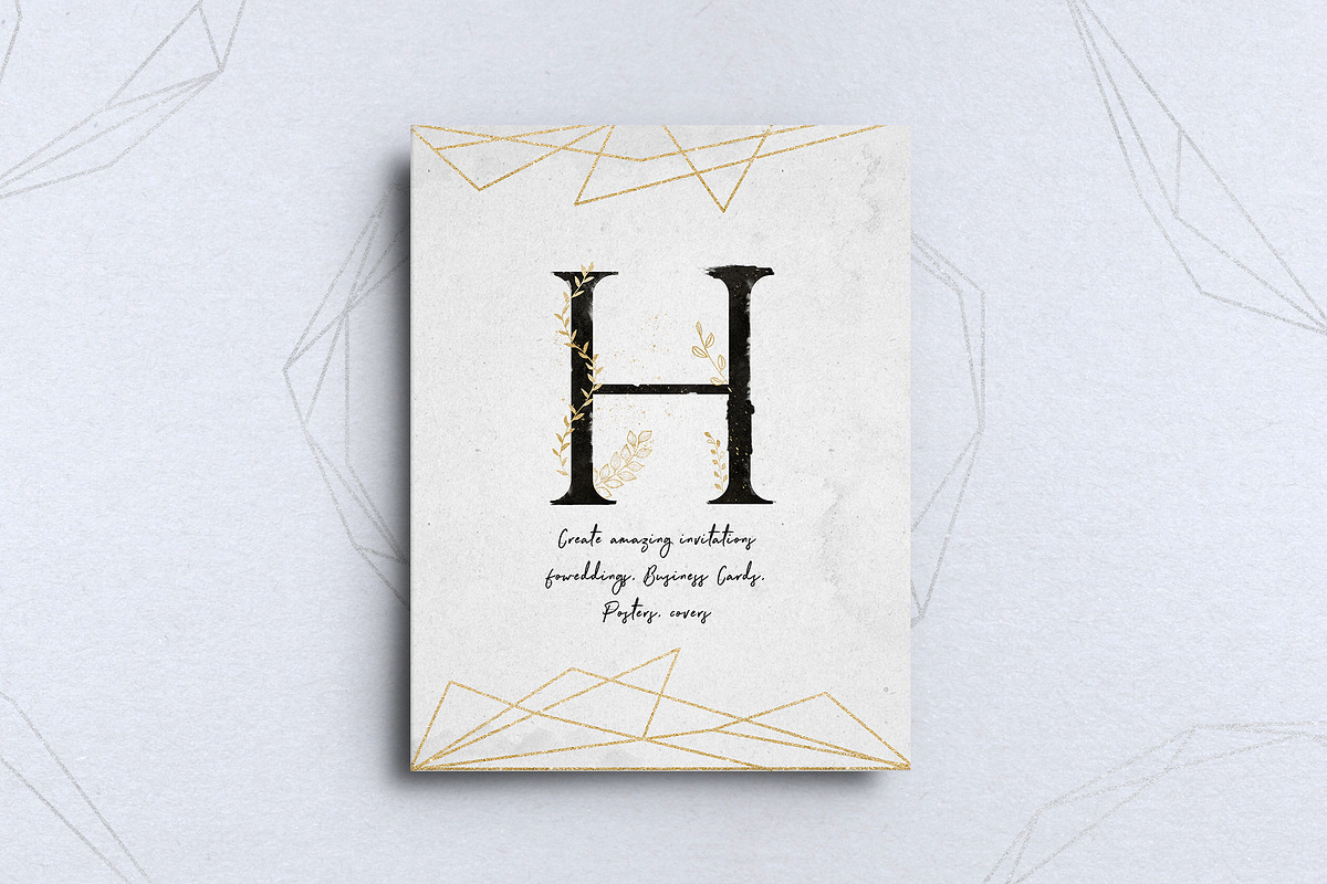 Floral Glitter Alphabet & Graphics, a Texture Illustration by Perfect Design (Photo 2 of 8)