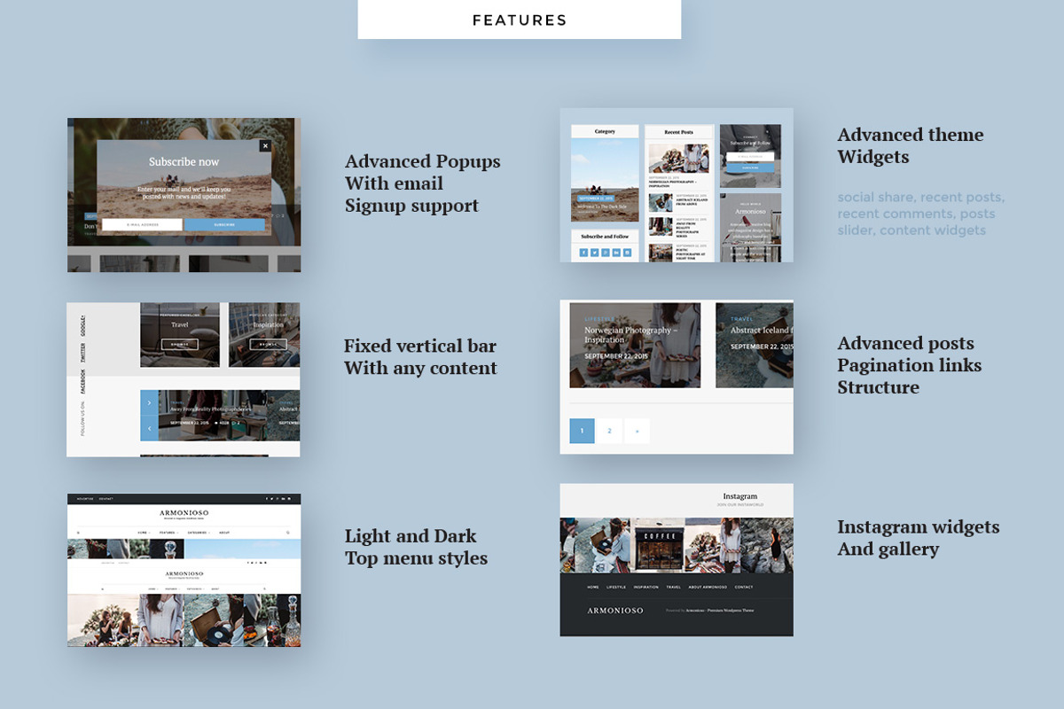Armonioso Personal & Magazine Theme, a WordPress Template by Creanncy (Photo 2 of 5)