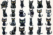Black Cat Clipart Sublimation, an Illustration by Libby Wishes (Thumbnail 2 of 6)