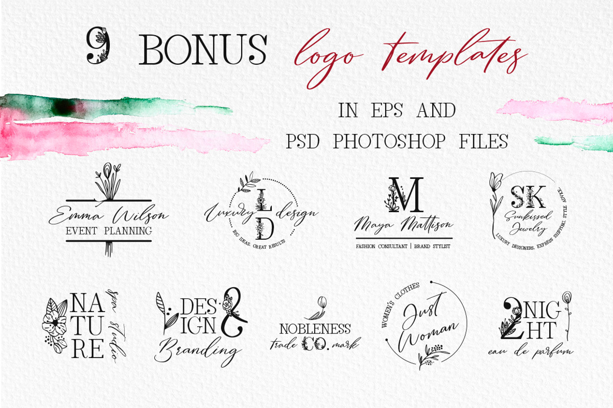 Rose Petals. Font duo + Bonuses., a Script Font by Red Ink (Photo 12 of 13)
