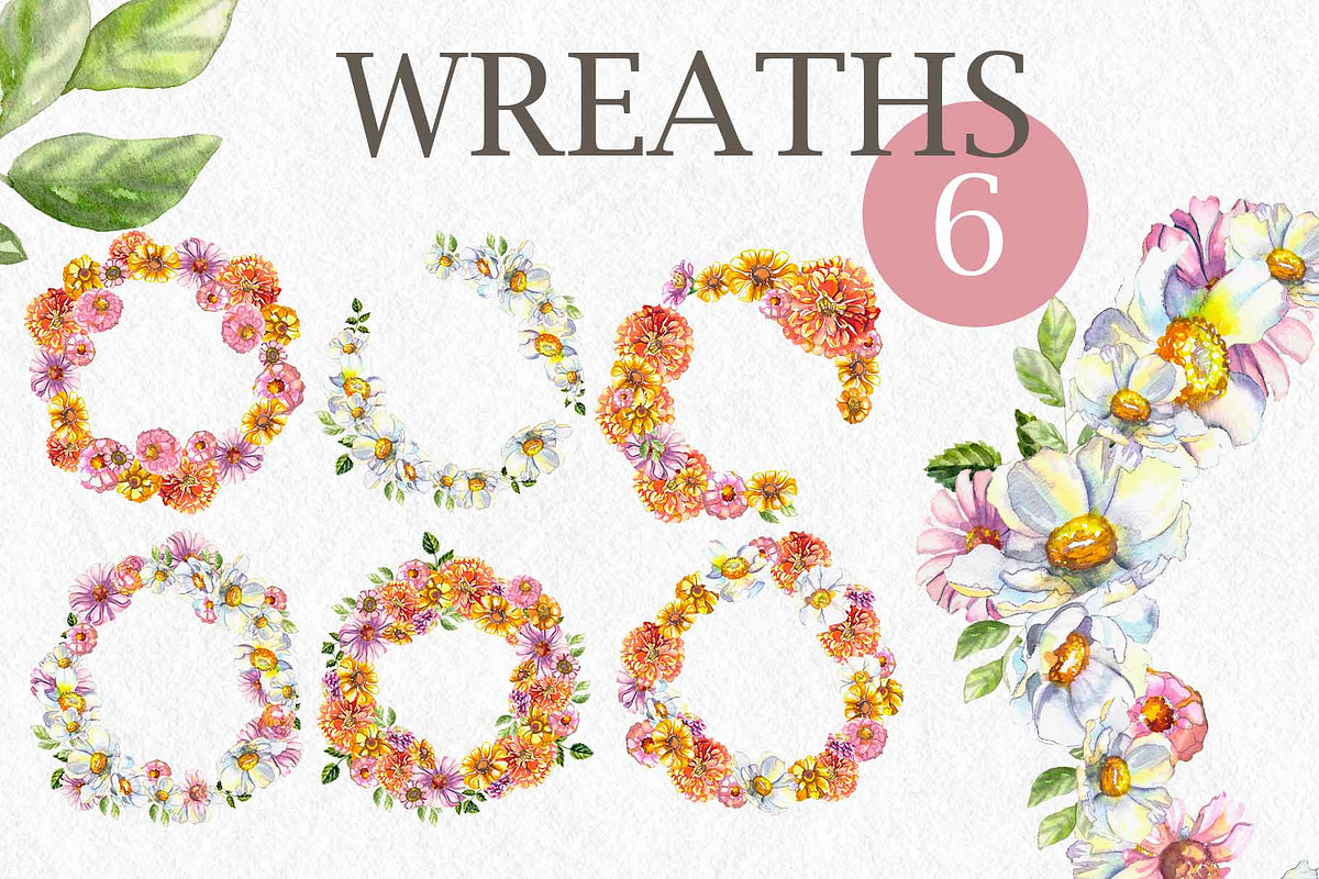 Flora watercolor floral clip art, an Illustration by CpandoShop (Photo 8 of 9)