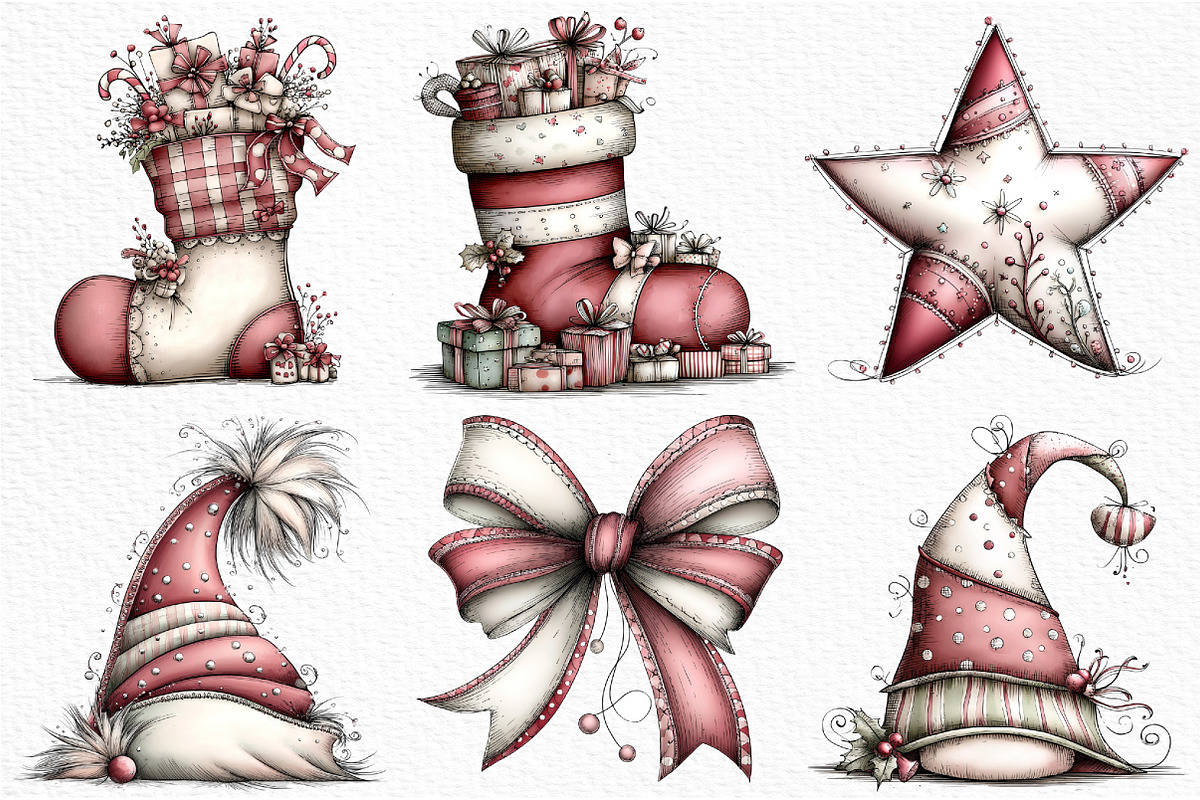 Whimsical Christmas Clipart, an Illustration by Craft Nest (Photo 4 of 6)