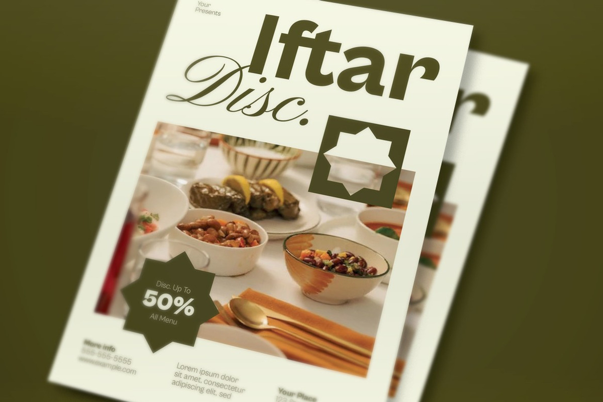 Green Beige Iftar Discount Flyer Set, a Flyer Template by graphicook (Photo 2 of 3)