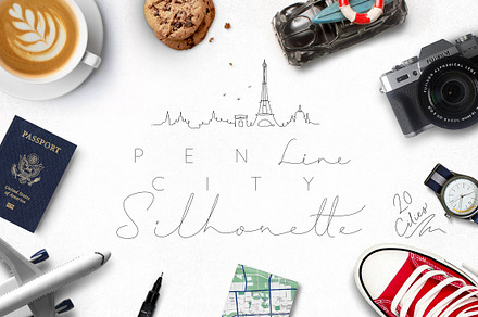 Pen Line City Silhouette, a Work Illustration by Anna