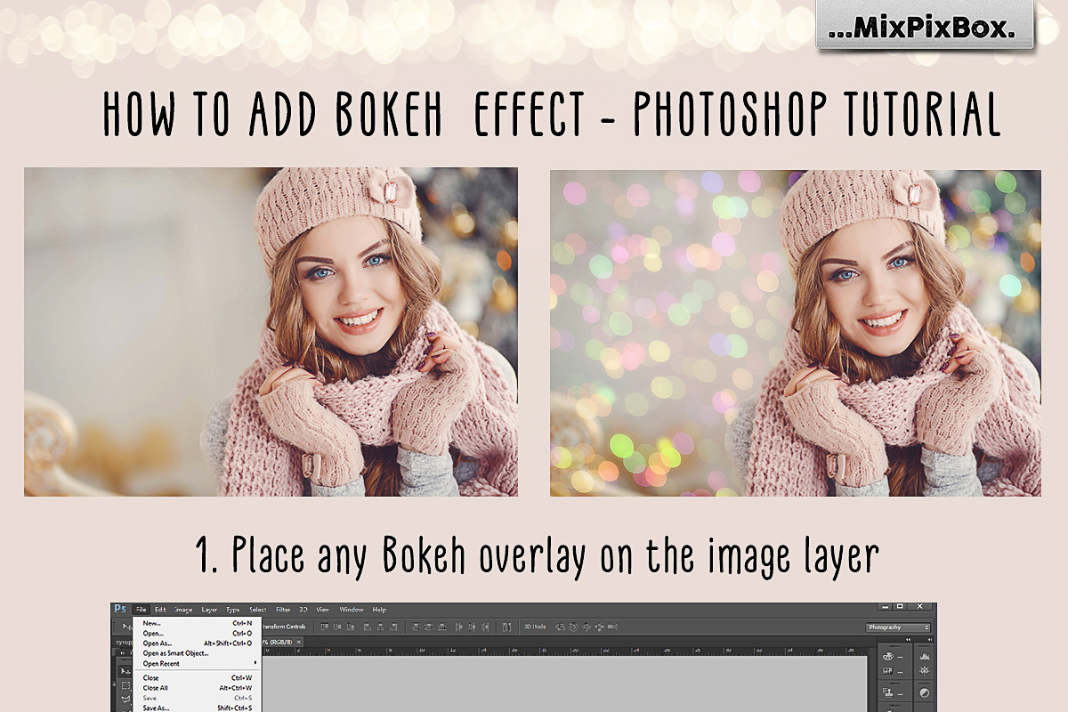 100 Bokeh Photo Overlays, a Layer Style Add-On by MixPixBox