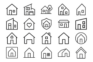 Collection of House Icons, an Outline Icon by Vectorium Studio