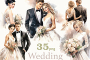 Bride and Groom Clipart, a Person Illustration by GlamArtZhanna (Thumbnail 1 of 5)