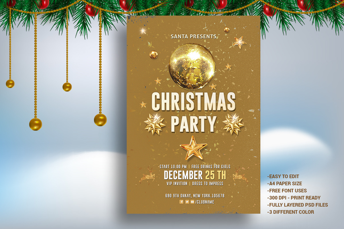Christmas Party Flyer, a Flyer Template by deviserpark (Photo 4 of 4)