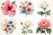 Flowers Watercolor Clipart Vol, an Illustration by DreamCafeArt (Thumbnail 4 of 7)