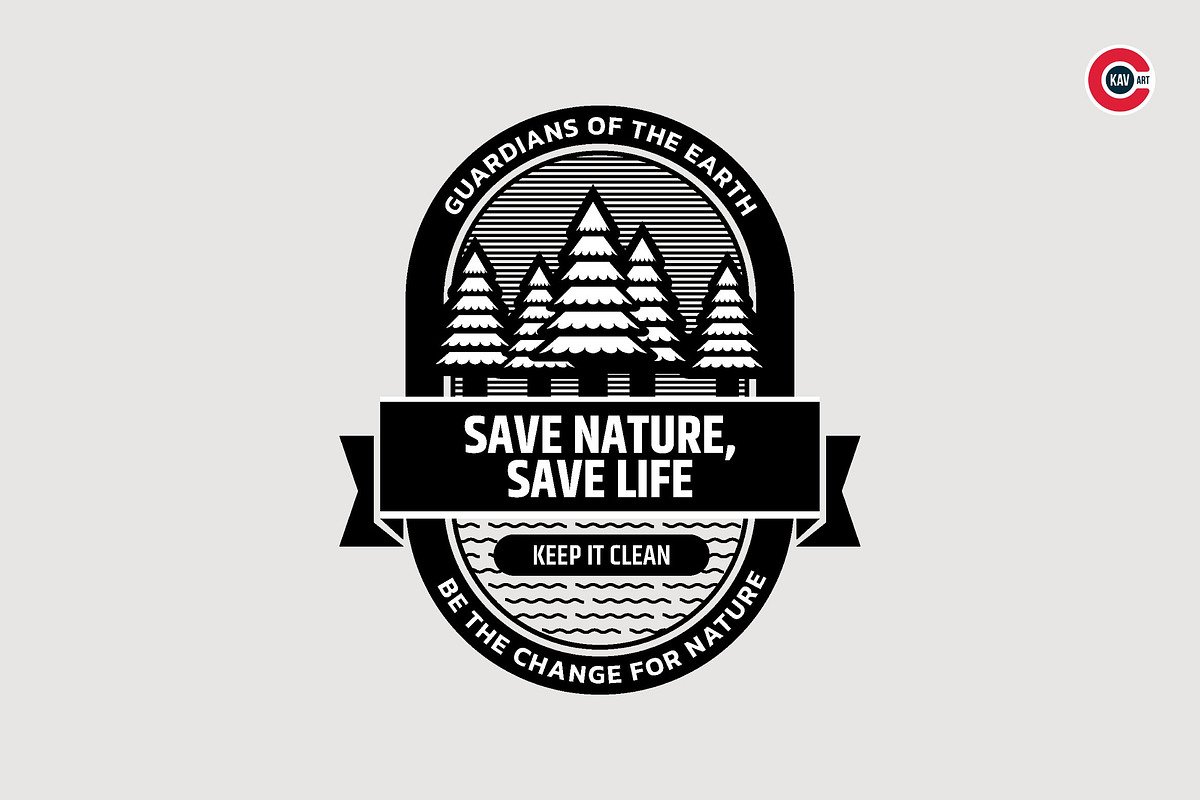 Badge or Emblem Logo for Save Nature, a Branding & Logo Template by C-Kav (Photo 3 of 5)