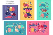Sunny Animals: Map & Poster Creator, an Animal Illustration by ArtyCats (Thumbnail 14 of 17)
