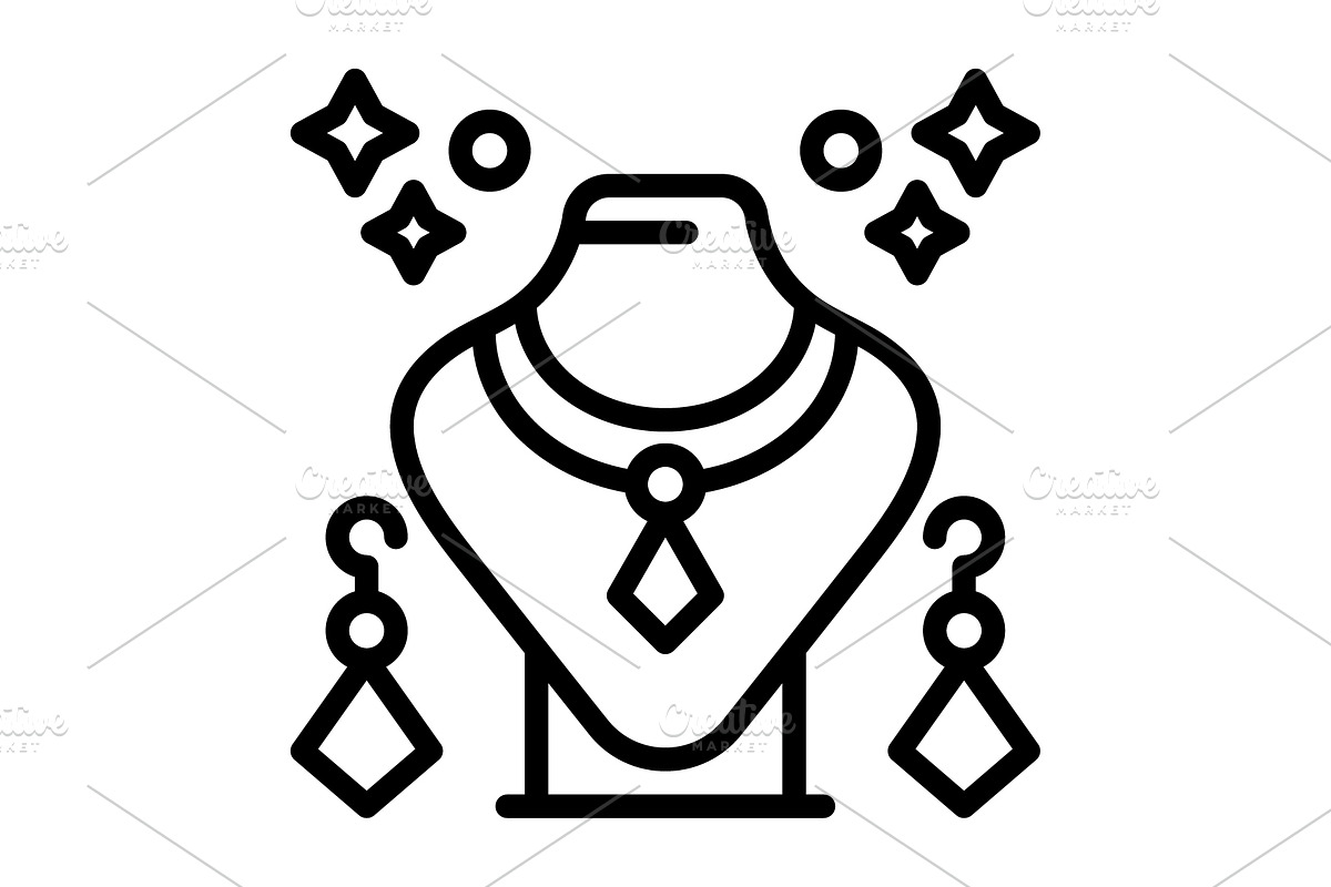 Jewelry ornament black icon, an Outline Icon by Creative priyanka