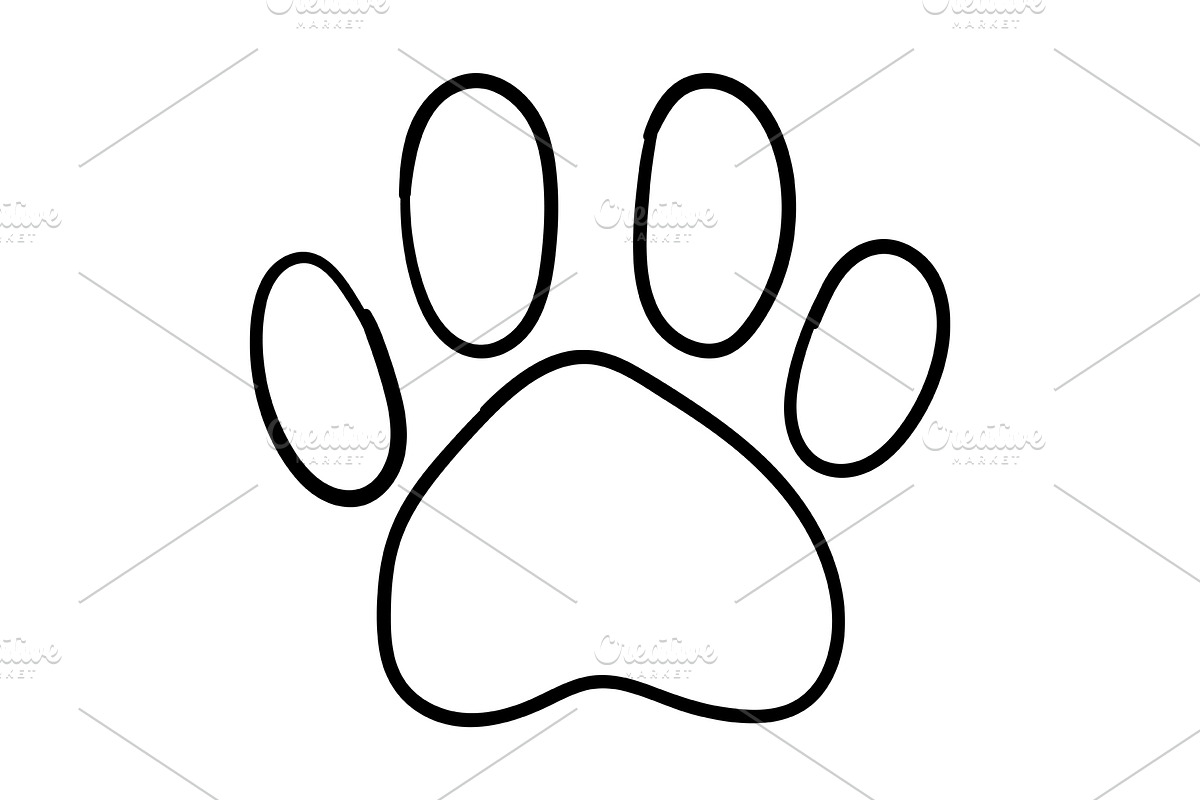 Dog cat paw sketched line art vector, an Animal Illustration by Art By Silmairel
