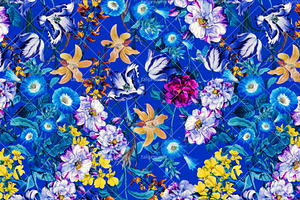 Botanical Flowers - Seamless Pattern