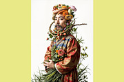Japanese Botanical Sushi Portrait, a Person Illustration by StockVerse Creative (Thumbnail 3 of 4)