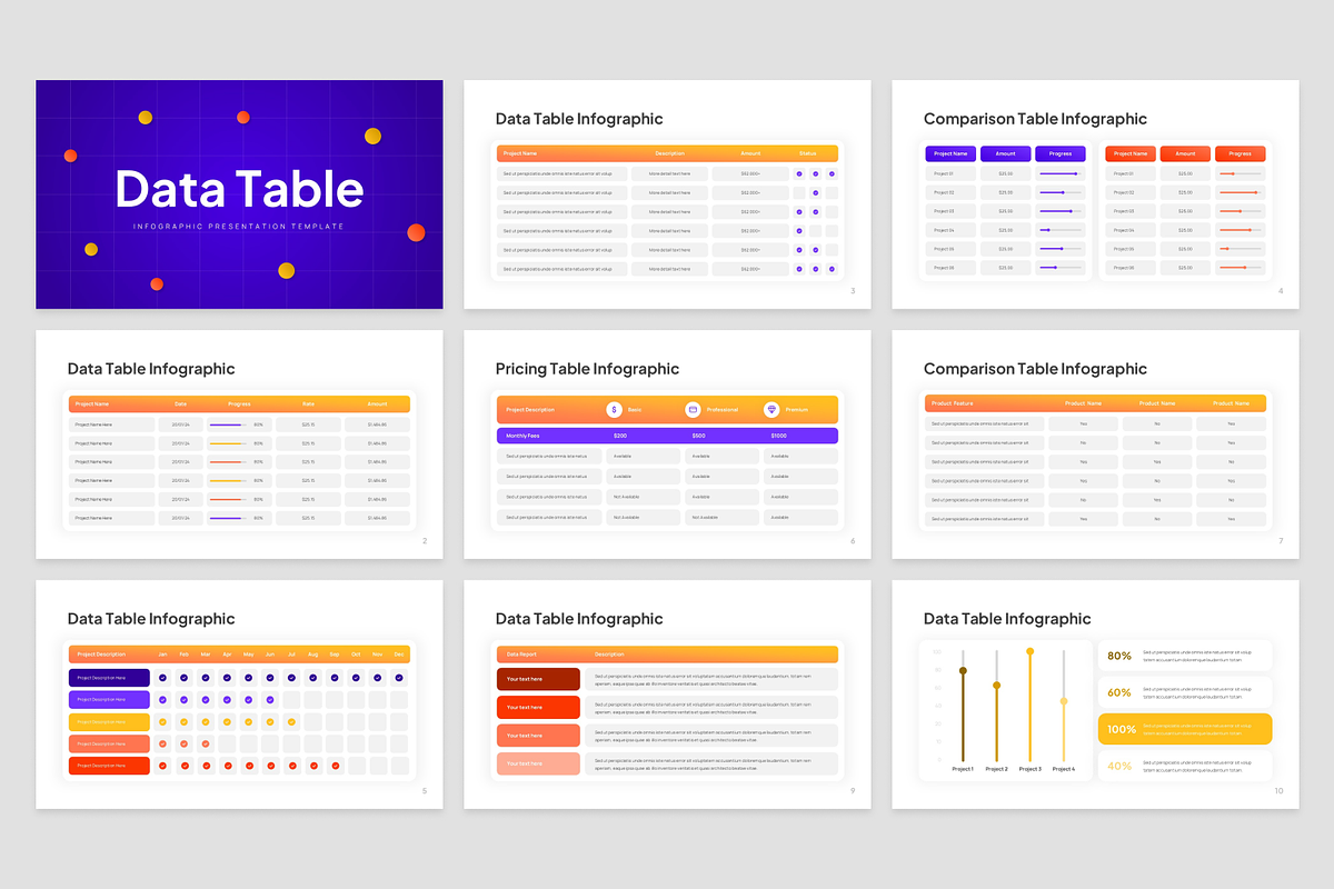 Data Table Presentation, a Presentation Template by Annora Studio (Photo 2 of 7)