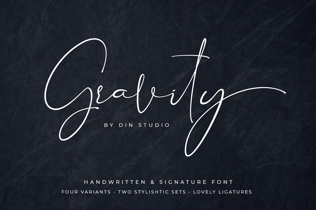 Gravity - Handwritten, a Script Font by din-studio.com (Photo 1 of 16)