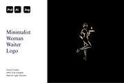 Minimalist Woman Waiter Logo, a Branding & Logo Template by Luxury Logos (Thumbnail 1 of 4)
