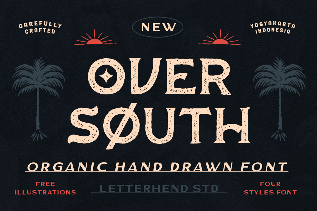 Over South Font + Free Illustration, a Serif Font by Letterhend Studio (Photo 1 of 8)
