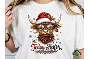 Cute Highland Cow Christmas PNG, a Seasonal Illustration by Craft Nest (Thumbnail 4 of 6)