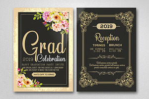 Elegant Graduation Invitation Card, a Flyer Template by Business Flyers