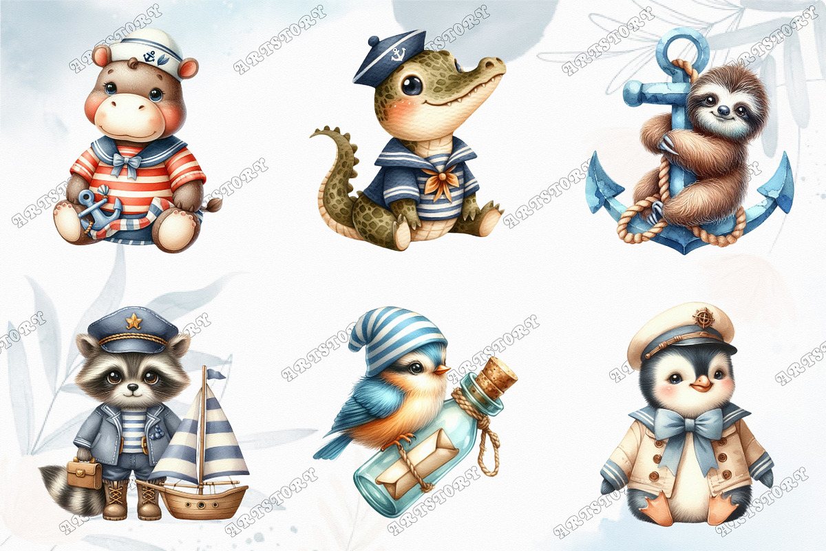Sailor Clipart, Baby Nautical Clipar, a Graphic by designcity5 (Photo 2 of 5)