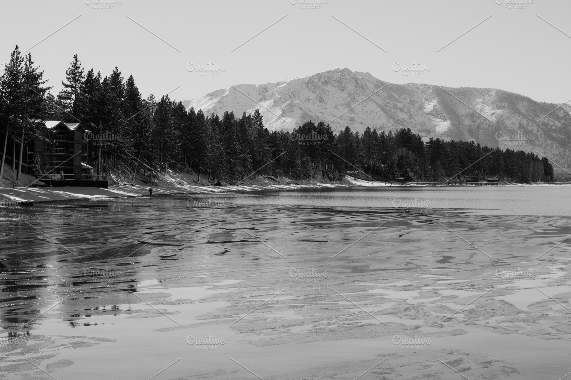 Frozen Lake Containing Snow Winter And Freeze