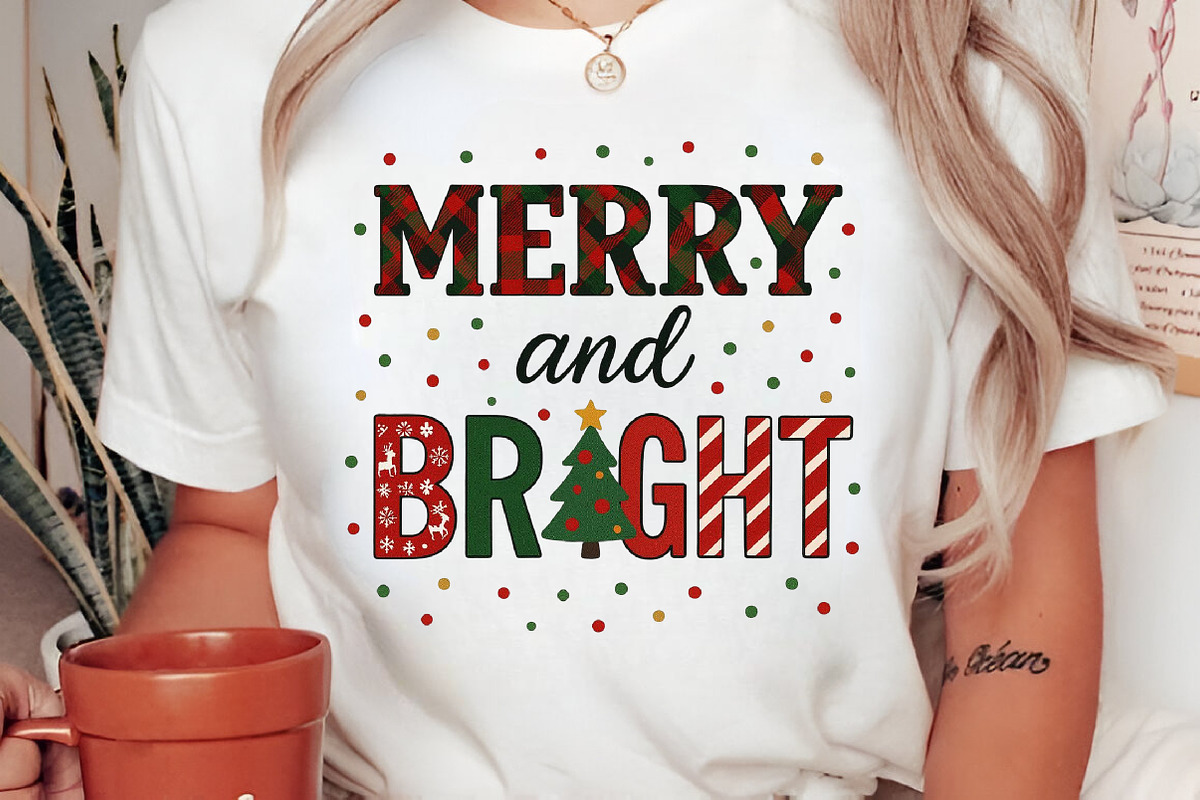 Merry and Bright Christmas PNG, an Illustration by Libby Wishes (Photo 5 of 6)