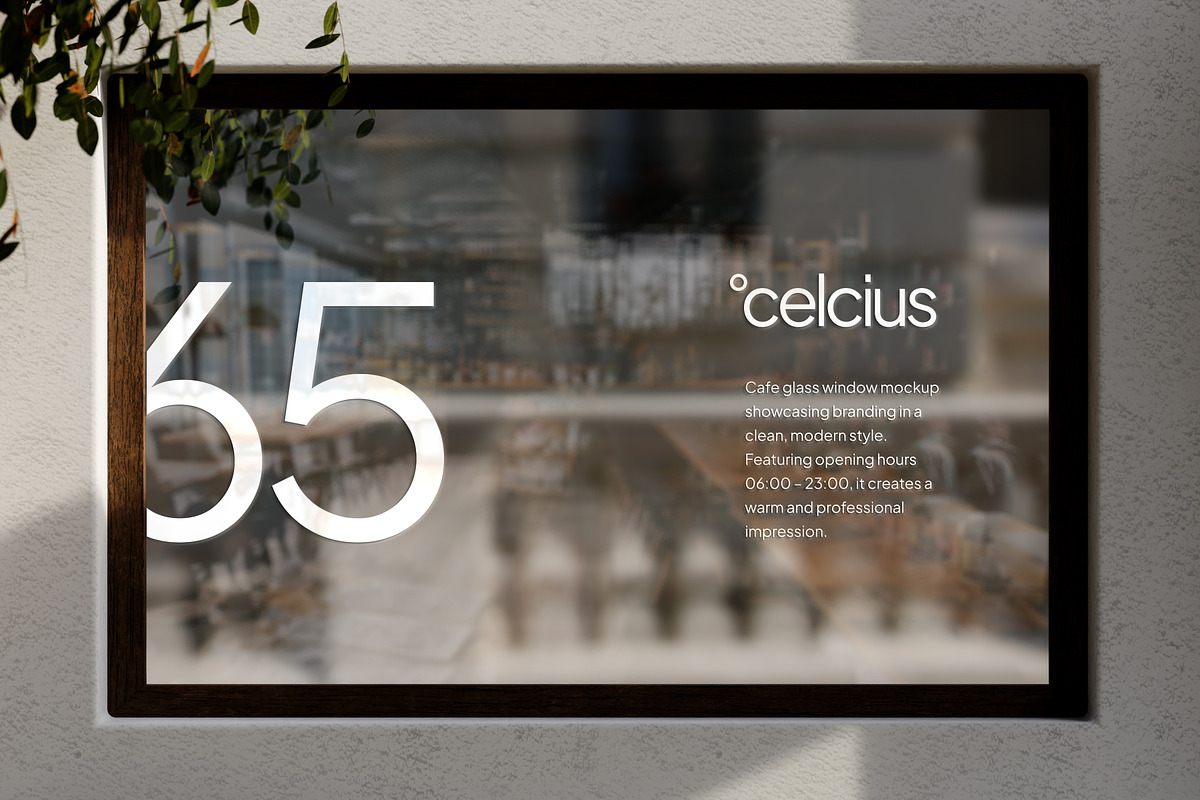 Cafe Window Glass Mockup, an Advertising Mockup by SLAB! Design (Photo 4 of 6)