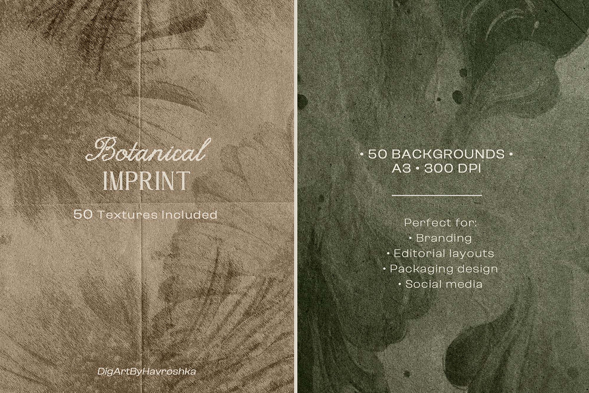 Botanical Imprint — Organic Papers, a Background Graphic by DigARTbyHavroshka (Photo 6 of 15)
