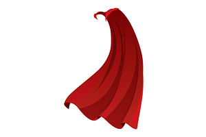 Superhero red cape in side, an Object Illustration by Things for designers