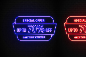 Sale Promotions Vector Neon Bundle