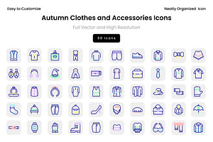 Autumn Clothes and Accessories Icons, an Icon by Wencory