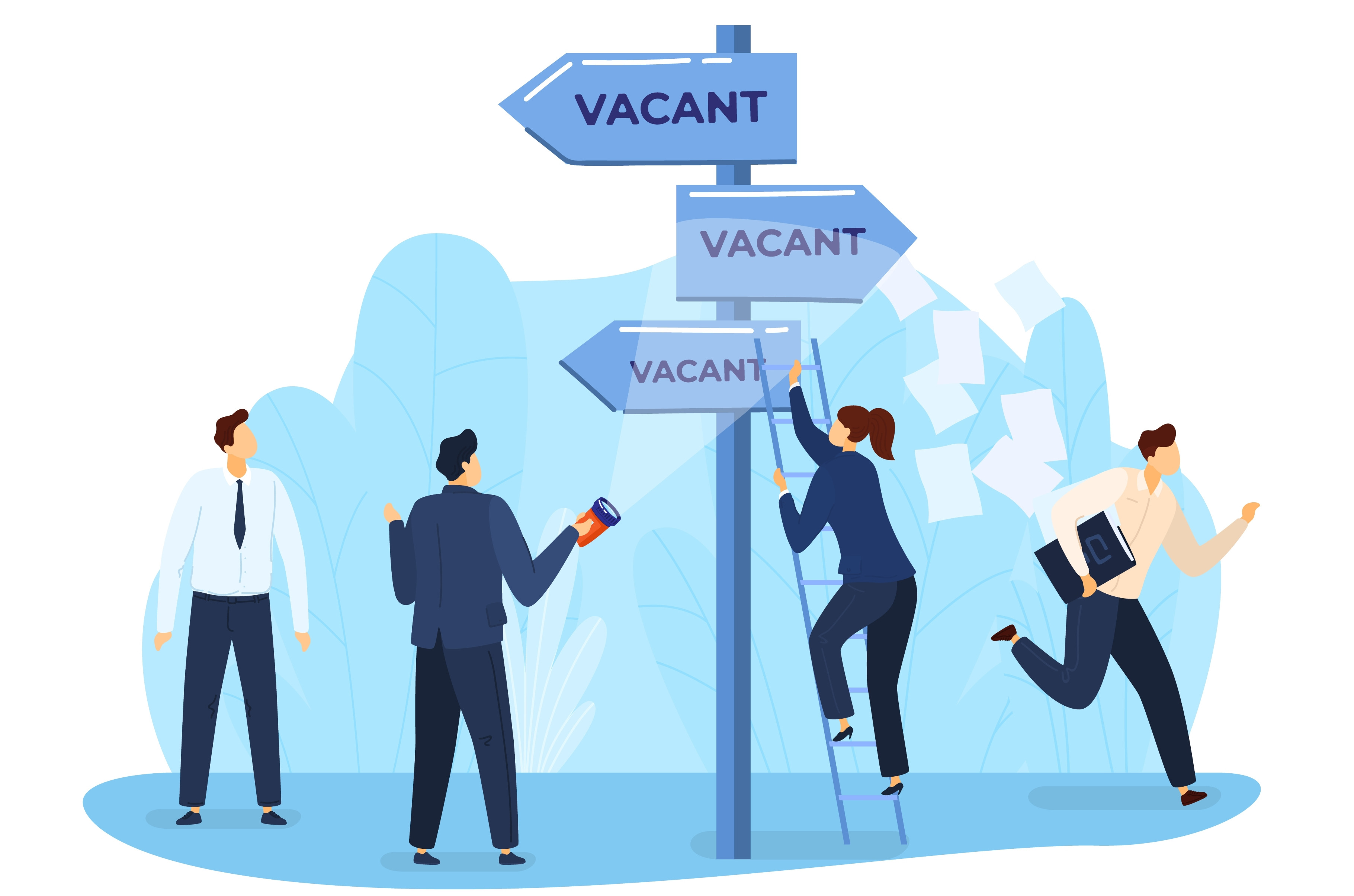 Recruiting job vector illustration, a Person Illustration by ...