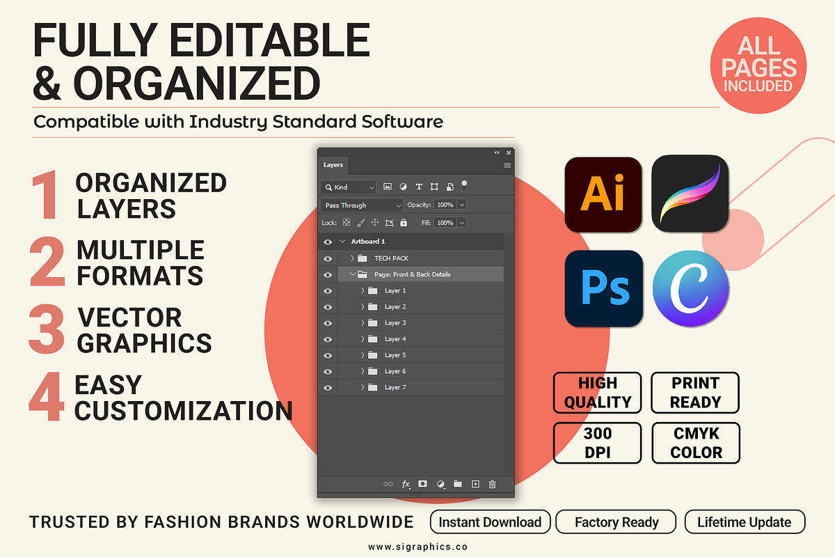 Boxy T-Shirt Tech Pack Template, a Graphic by S.i. Graphics (Photo 4 of 4)