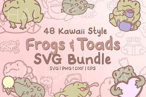 Cute Frog And Toad SVG Illustrations