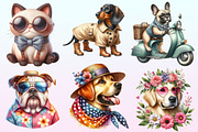 Quirky Dog and Cat Clipart, a Graphic by CitraGraphics (Thumbnail 3 of 4)