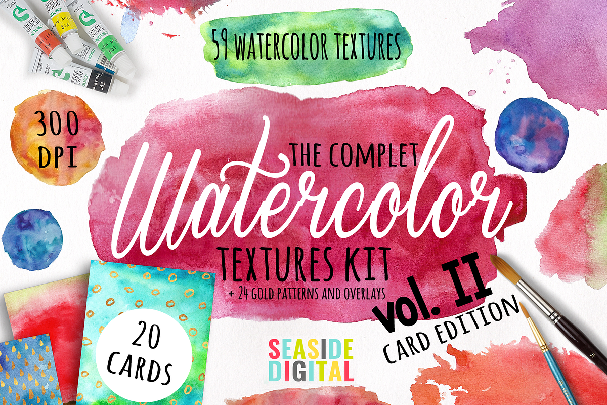Watercolor Textures - Card Edition, a Texture Graphic by Sinziana Romanescu (Photo 1 of 18)