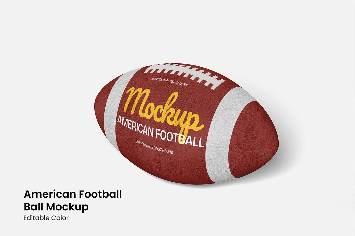 American Football Ball Mockup, an Advertising Mockup by renderstockmarket