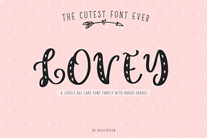 Cute heart font family Lovey, a Script Font by Angele Kamp