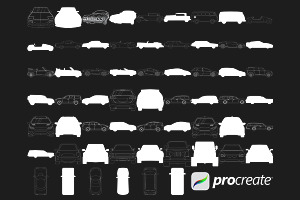 Cars Outlines & Silhouettes Set 1