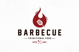 Barbecue Fire Logo Template