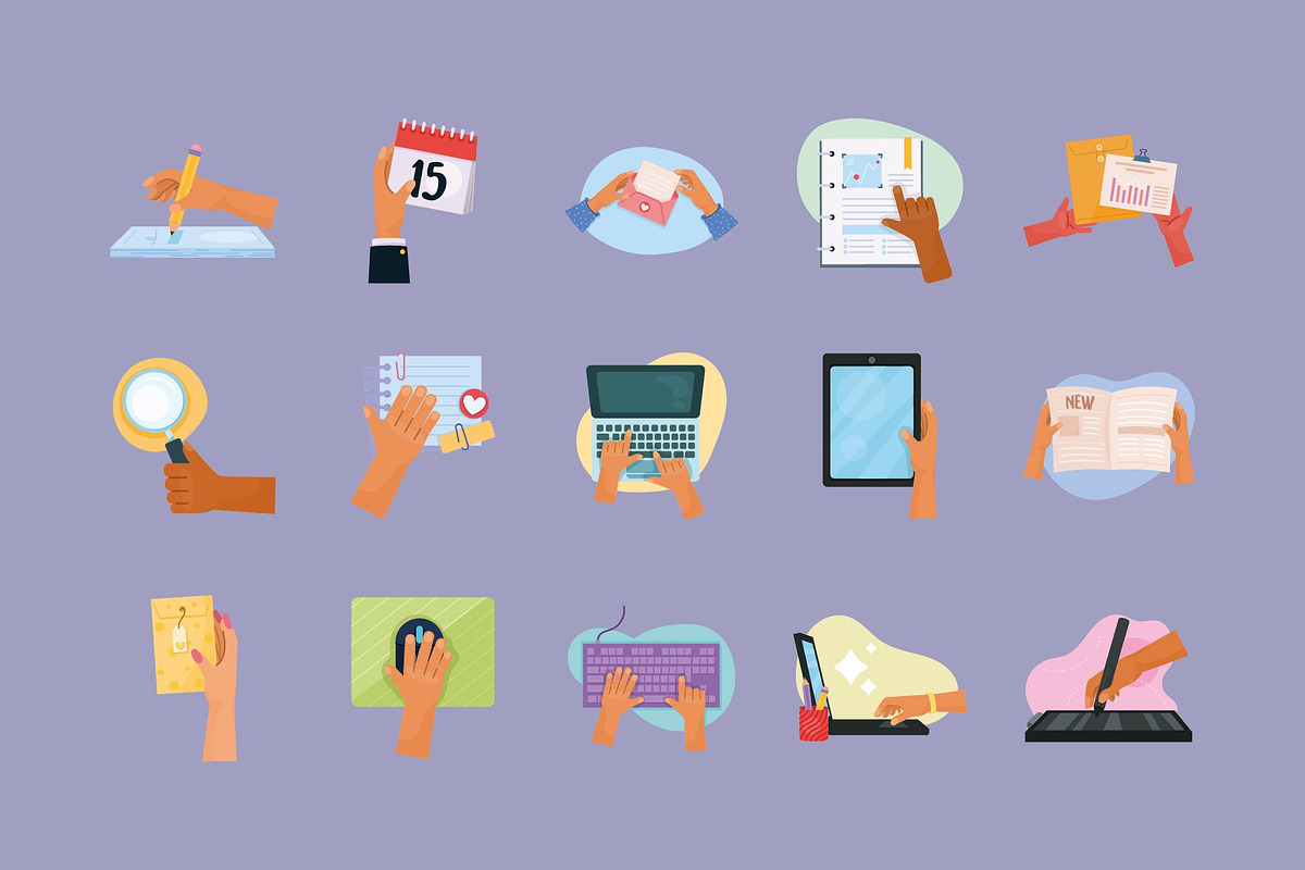 Working Illustrations Set, an Object Illustration by studiogstock (Photo 1 of 4)