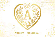 Amoura - Floral Monogram Font, a Symbol Font by AnningArts (Thumbnail 1 of 7)