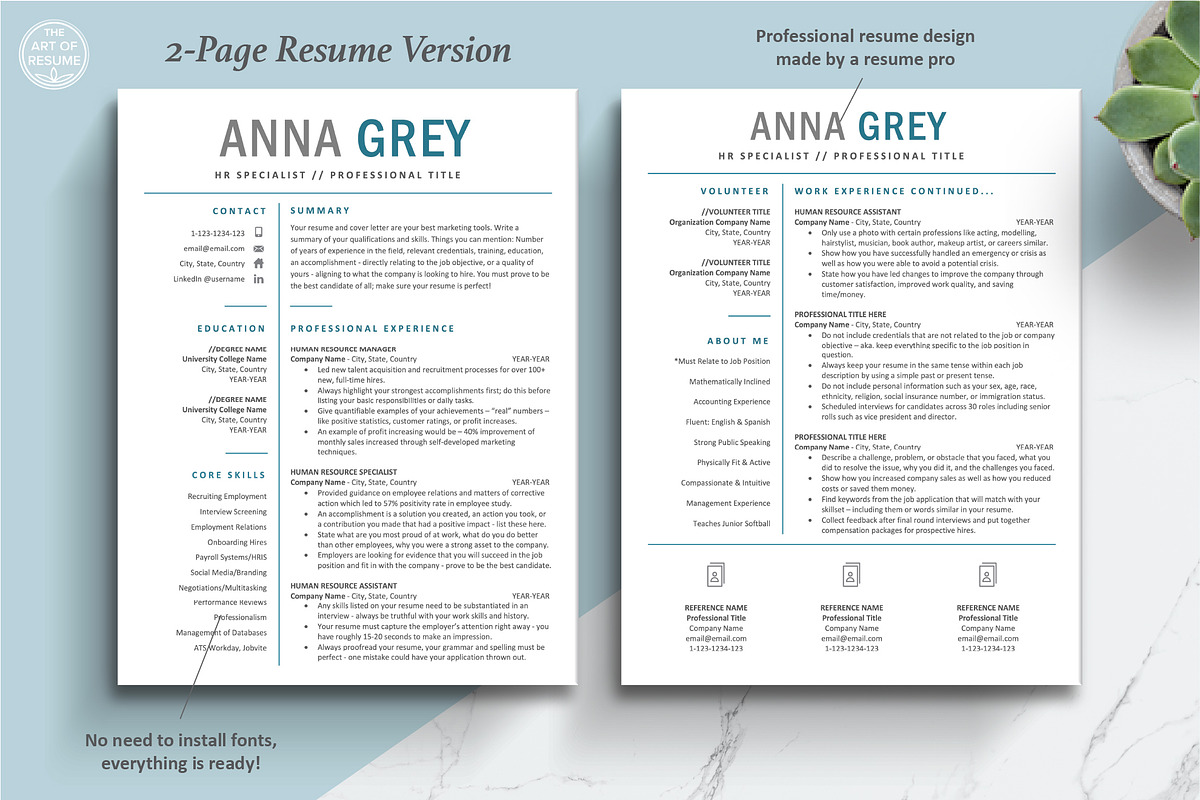 Custom Resume CV Template Design, a Marketing Template by The Art of Resume (Photo 4 of 8)