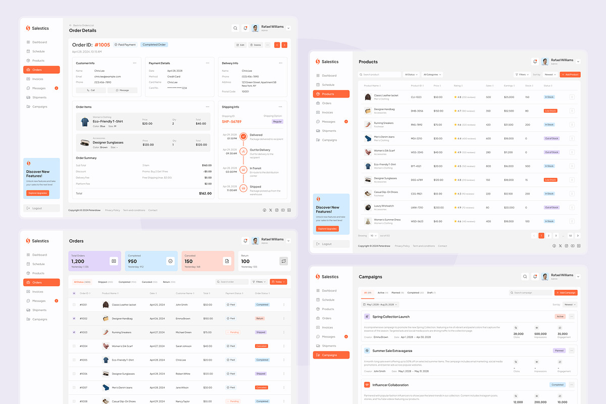 Salestics - Sales Dashboard, an UI Kit Template by peterdraw (Photo 6 of 7)