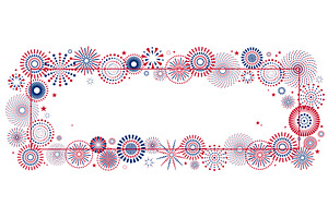 Fourth of July blue, red fireworks